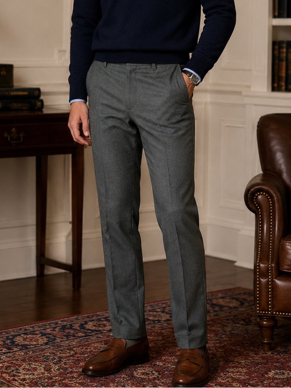 Banana Republic Slim Fit Wool Dress Pants Gray Men’s 33x32 Office Dadcore